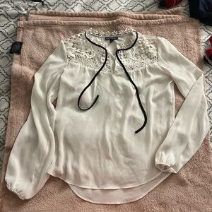 Express long sleeved shirt with lace and tie
